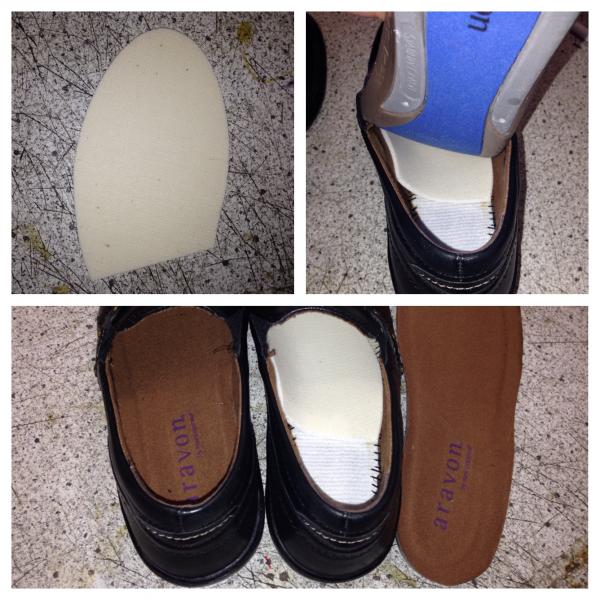 Fitting foam pad in shoe