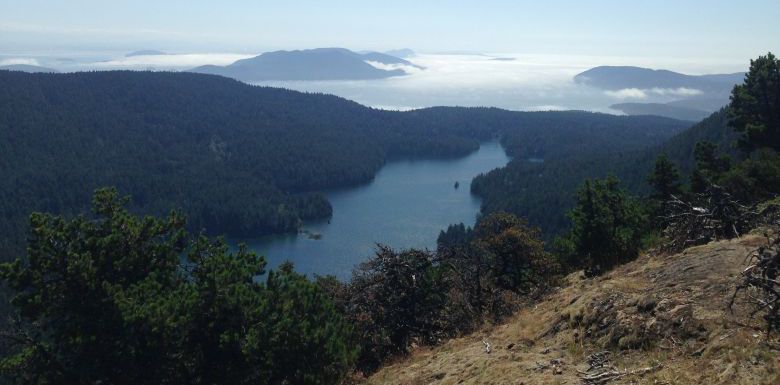 View of Mountain Lake & San Juan Islands from Mt. Constitution 